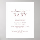 Poster Mini Rose Gold ne pas dire Baby Game Sign (Devant)