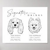 Poster Mini signature chien Boissons Mariage barre pour a (Devant)