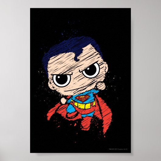 Poster Mini Superman Sketch - Flying (Devant)