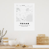 Poster Mini-Texas Map Art (Cuisine)