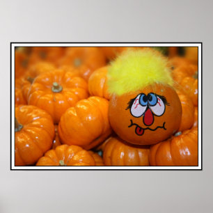 Poster Mini visage Citrouille