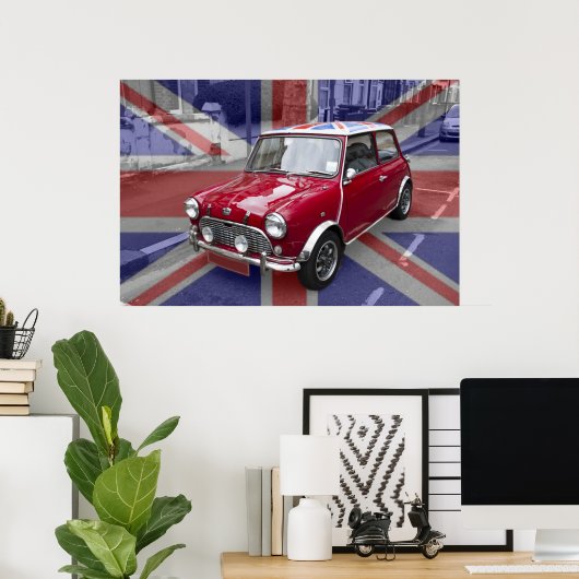 Poster Mini voiture classique britannique (Bureau à domicile)