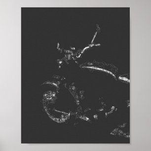 Poster miniature abstraite de moto