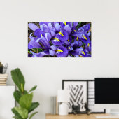 Poster Miniature Bleu Irises Printemps Floral (Bureau à domicile)