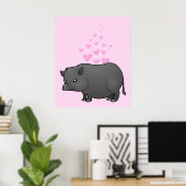 Poster Miniature Cochon Love (Bureau à domicile)