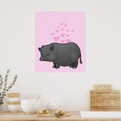 Poster Miniature Cochon Love (Cuisine)