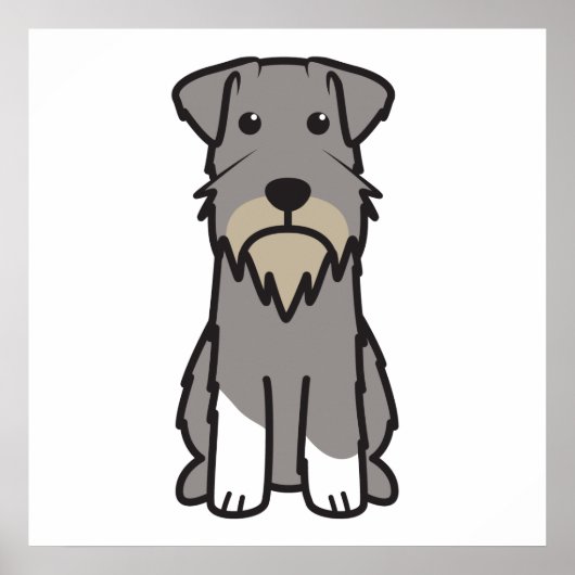 Poster Miniature Schnauzer Dog Cartoon (Devant)
