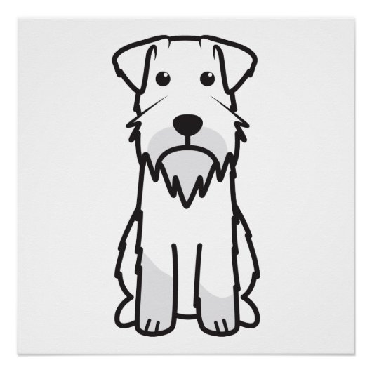 Poster Miniature Schnauzer Dog Cartoon (Devant)