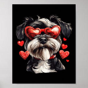 Poster Miniature Schnauzer Heart Gles Valentines Jour Chi