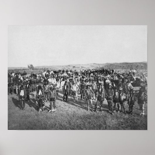 Poster Miniconjou avec des soldats blancs (Devant)
