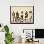 Poster Miniconjou Danseuses indiennes d'herbe SD 1890 (Bureau à domicile)