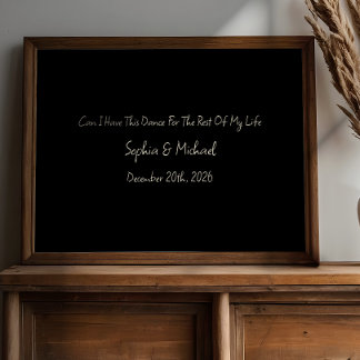 Poster Minimal Anniversary Gift Custom Wedding Name Print