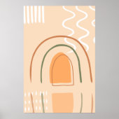Poster minimal Arc Abstrait Boho Tones Terrestres (Devant)