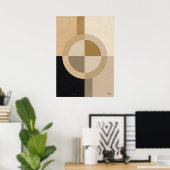 Poster Minimal Art Deco Geometric Circle – Luxury Neutral (Bureau à domicile)