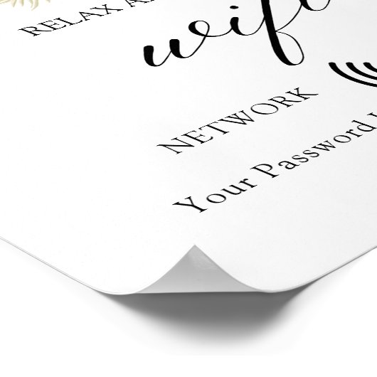 Poster minimal Boho Floral Mariage Wifi (Coin)