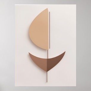 Poster Minimal Brown Boho Art contemporain AI