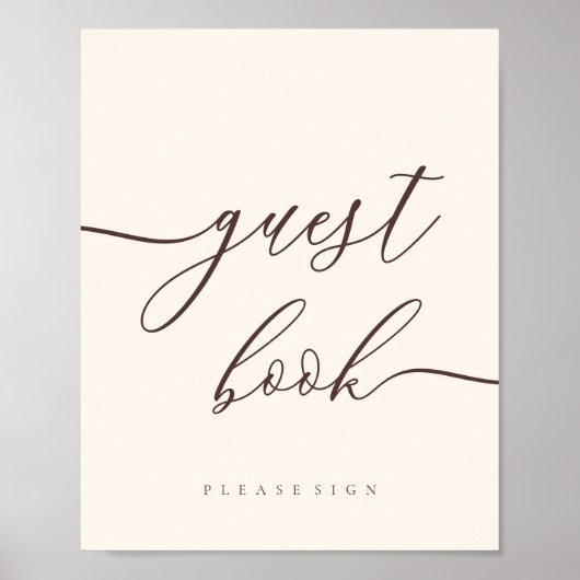 Poster Minimal Chocolate Brown Celebration Guest (Devant)