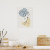 Poster minimal d'anatomie cardiaque abstraite (Cuisine)