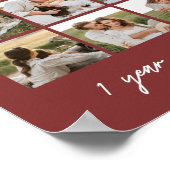 Poster Minimal Dark Red 1st Anniversary Wedding 9-Photo (Coin)