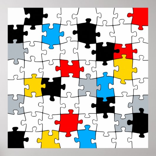 Poster Minimal De Stijl Jigsaw Puzzle Color Composition (Devant)