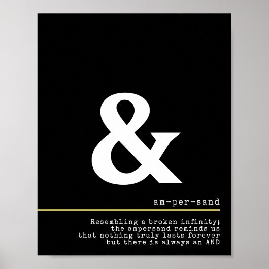 Poster minimal de typographie blanche d'Ampersand (Devant)