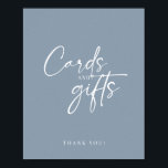 Poster Minimal Dusty Blue Modern Script Cards and Gifts<br><div class="desc">Minimal Dusty Blue Modern Script Cards and Gifts Sign Poster. Can be used for weddings,  bridal showers,  baby showers,  etc.</div>