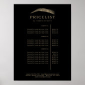 Poster Minimal Elegant Eyebrow Salon Pricelist (Devant)