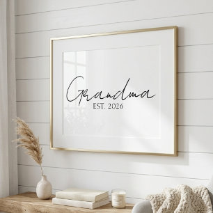 Poster Minimal Grand-Mère Depuis Année Typographie De Scr