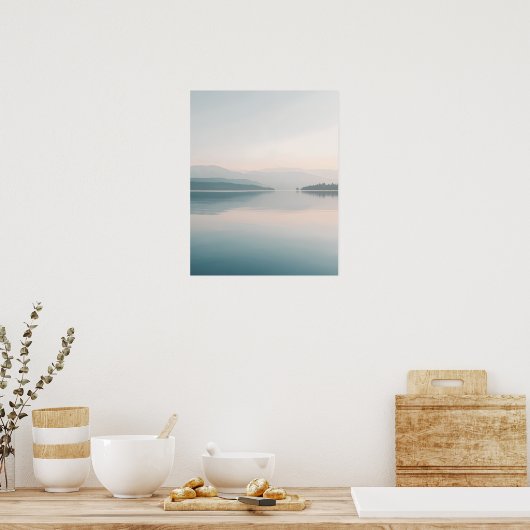 Poster Minimal Lake Reflection Wall Art (Cuisine)