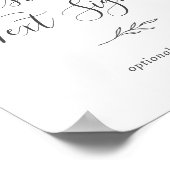 Poster Minimal Leaf | Panneau de texte personnalisé gris  (Coin)