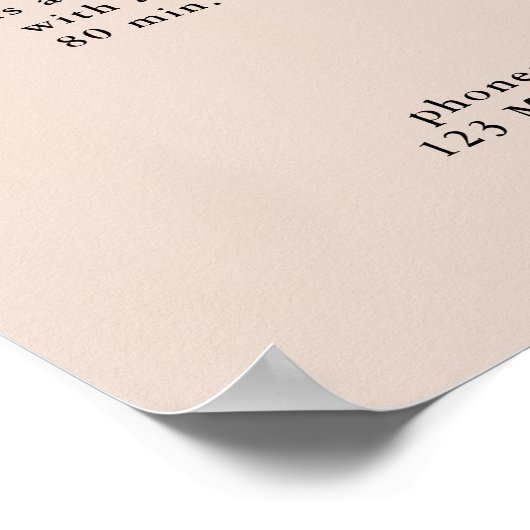 Poster Minimal Line Art Woman Meditation Salon Price List (Coin)