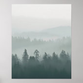 Poster Minimal Misty Forest Wall Art (Devant)