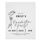 Poster Minimal Modern Line Art Graduation Welcome Sign (Devant)