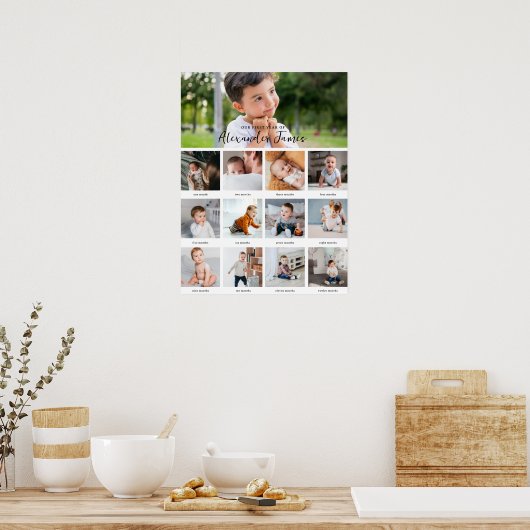 Poster Minimal moderne | 1ère année 12 Mois du collage ph (Cuisine)