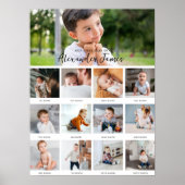 Poster Minimal moderne | 1ère année 12 Mois du collage ph (Devant)