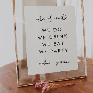 Poster Minimal moderne   Bienvenue du Mariage Monogramme