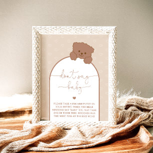 Poster Minimal moderne Teddy Bear Dont Dit Baby Jeu