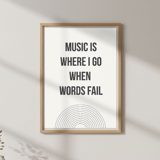 Poster Minimal music lover quote