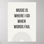 Poster Minimal music lover quote (Devant)
