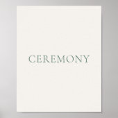 Poster Minimal Sage Green Ceremony Wedding Sign (Devant)