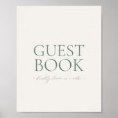 Poster Minimal Sage Green Wedding Guest Book Sign (Devant)