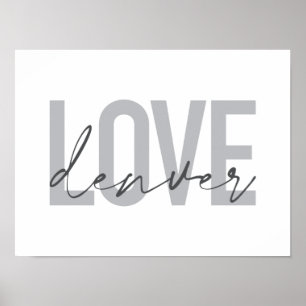 Poster Minimal, simple, modern, urban design Love Denver