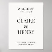 Poster Minimal Wedding Welcome Sign (Devant)