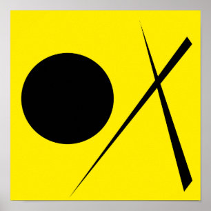 Poster Minimalisme Abstrait Art Motif Noir Jaune