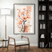 Poster Minimalisme de la Fleur de Pêcher