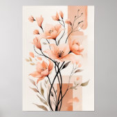 Poster Minimalisme de la Fleur de Pêcher (Devant)