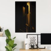Poster Minimalisme Doré Vertical (Bureau à domicile)