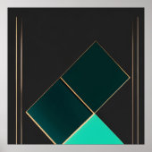Poster Minimalisme Émeraude et Or (Devant)