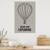 Poster Minimalisme moderne N'arrêtez jamais d'explorer (Cuisine)