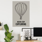 Poster Minimalisme moderne N'arrêtez jamais d'explorer (Bureau à domicile)